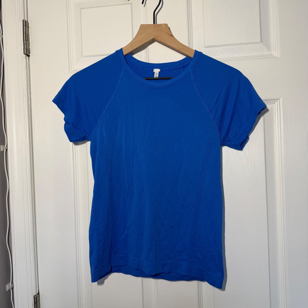 NEW OFFLINE By Aerie Gotta Run Seamless Short Sleeve T-Shirt Blue Vibe Small